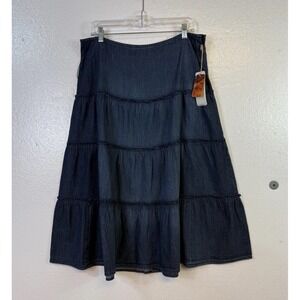 Jones Wear Jeans Women Skirts Size‎ 12 Blue Wash Denim Casual Western Y2K NWT